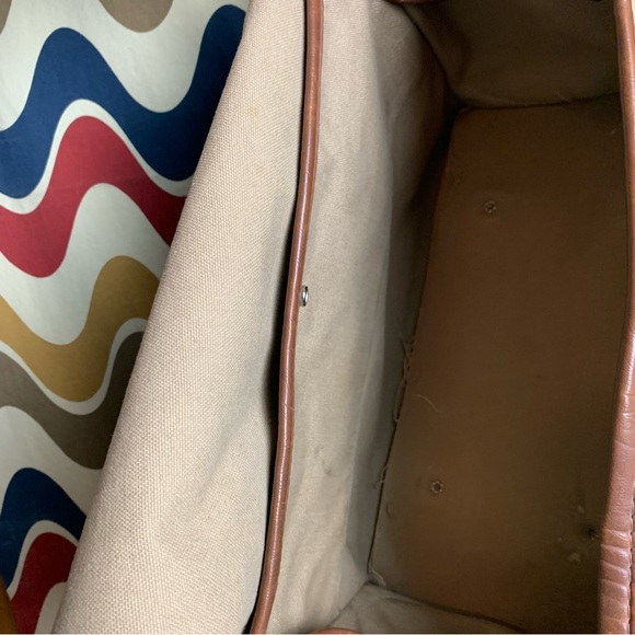 Vintage Canvas Bag with Leather Trim GUC - Picture 5 of 10